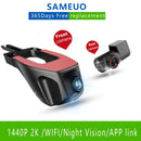 Sameuo U680 Versteckte Auto-DVR-Dashcam Wifi-Front- und Rückkamera HD 1440P 1080P-Loop-Aufzeichnung APP-Steuerung Aufzeichnung des Fahrvorgangs