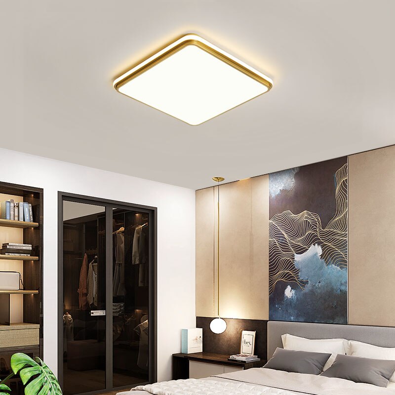 Lámpara de araña LED redonda/cuadrada para dormitorio, sala de estar, nuevo accesorio de iluminación, lámpara de techo LED Avize brillante para familia