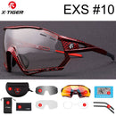 X-TIGER Photochrome Fahrradbrille 5 Linsen UV400 Mountainbike Brille Herren Outdoor Sport Fahrradbrille mit Myopie Rahmen