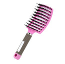 Huiyun Hot Hair Brush Wildschweinborsten-Kopfhaut-Massagekamm Nylon Frauen Wet Curly Tangle Brushes Salon Detagling Hairdressing Styling