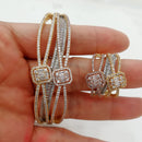 GODKI Luxury 2PCS Dubai Bangle Ring Set Fashion Jewelry Sets For Women Wedding Engagement brincos para as mulheres 2022