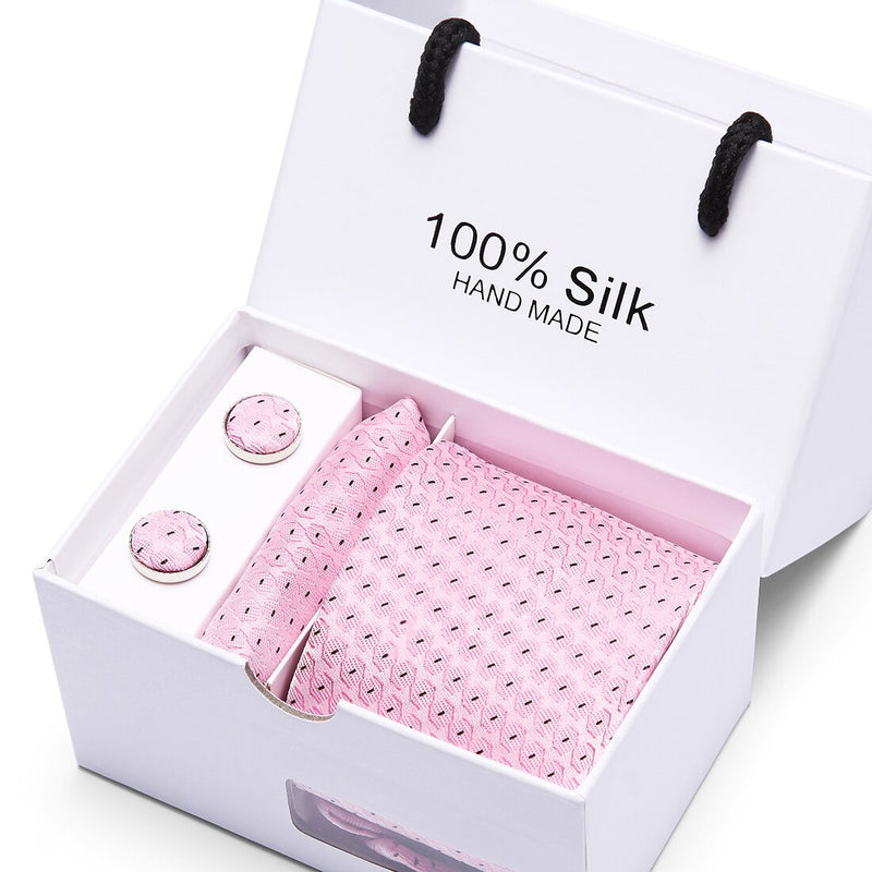 Joy Alice Hochzeit Männer Krawatten Geschenkbox Verpackung Männer Marke Luxus Krawatte Einstecktuch Seidenkrawatte Set Manschettenknöpfe Taschentuch