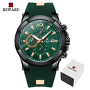 Reloj de recompensa para hombre, relojes impermeables de esfera grande de silicona, reloj de pulsera deportivo de cuarzo para hombre, cronógrafo, marca de lujo superior, reloj Masculino