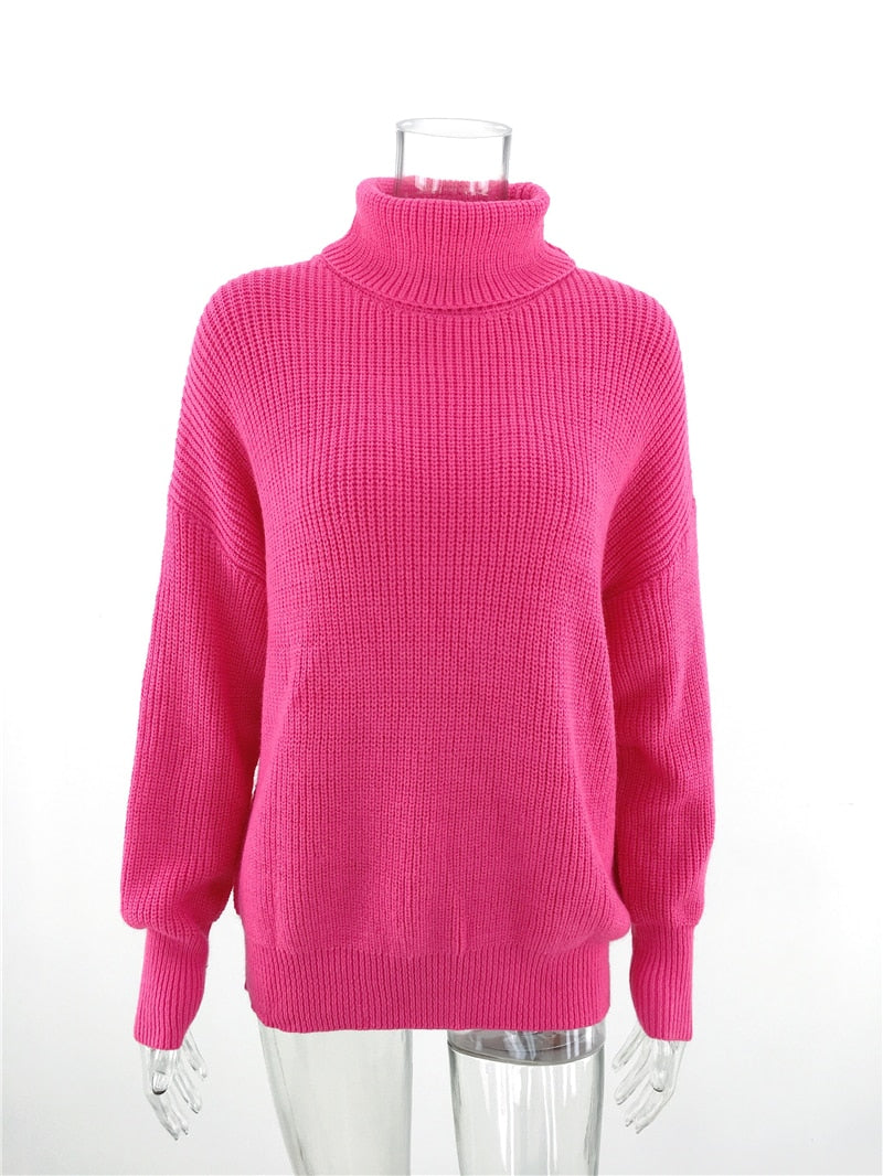 Mozuleva 2022 Herbst Winter Pullover Grundlegender warmer Pullover für Frauen weich gestrickt solide koreanische Rollkragenpullover Mode Pullover Tops