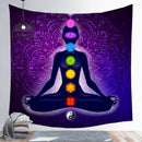 Estatua de Buda indio meditación 7 Chakra tapiz colgante de pared Mandala tapices tela de pared alfombra de Yoga psicodélica decoración Bohemia