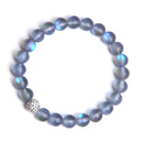 Pulsera con cuentas de piedra lunar de 8mm para Mujeres Hombres Chakra Yoga piedra brillante pulsera con abalorios pulsera hecha a mano joyería