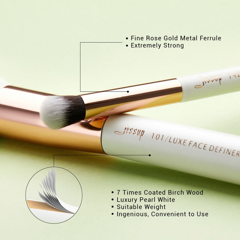 Jessup 10-teiliges Make-up-Pinsel-Set Foundation Powder Definer Shader Lidschatten Eyeliner Eyebrow Kисти для Mакияжа T223