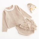 Marke Baumwolle Jungen Mädchen Baby Strickpullover Strickjacke + Shorts Anzug Neue 2021 Herbst Winter Kinder Kleidung Baby Kleidung Anzug