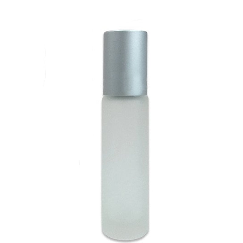 20 Stück 10 ml tragbare, mattierte, bunte, dicke Glasrolle, ätherisches Öl, Parfümfläschchen, Reise, nachfüllbare Rollerball-Flasche