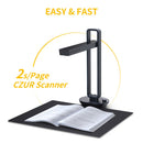 CZUR Buchscanner Aura Pro Tragbarer Dokumentenscanner 14MP Max. A3-Format mit intelligenter OCR-LED-Tisch-Schreibtischlampe für das Familien-Home-Office