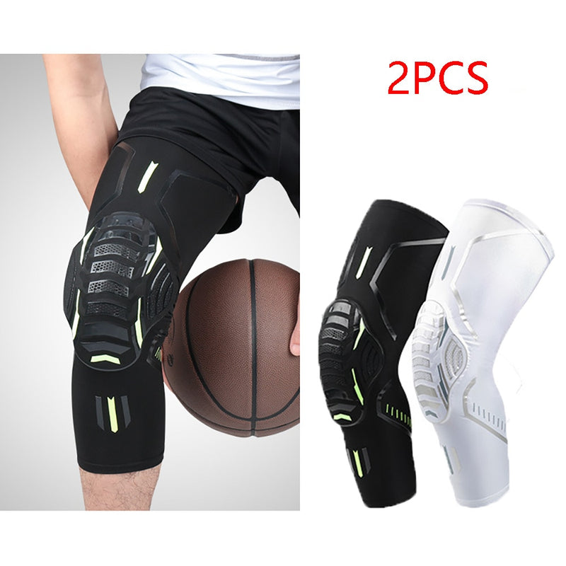 Rodillera deportiva anticolisión transpirable presurizada rodilleras elásticas soporte de pantorrilla manga de pierna hombres baloncesto correr Protector