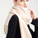 100% Wolle Schal Frauen Verdickung Kaschmir Winter Narben Tücher Mode Weibliche Pashmina Schals Übergroß Warmhalten Warps 300g