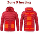 Männer 9 Bereiche Beheizte Jacke USB Winter Outdoor Elektrische Heizjacken Warm Sprots Thermomantel Kleidung Beheizbare Baumwolljacke