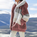 Winter Damen Mantel Mode Lässig Stitching Plaid Damen Kapuze Reißverschluss Mantel Kaschmir Damen Jacke Casacos De Inverno Feminino