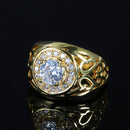 Kinel Große Breite Hochzeit Männer Ringe Mode Dubai Gelbgold Farbe Weiß Zirkonia Ringe Für Frauen Boho Retro Schmuck