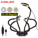 Toolour Multi Soldering Station Helping Third Hand 3X USB LED Magnifying Glass Lamp USB Fan  For PCB Welding Repair Station Tool