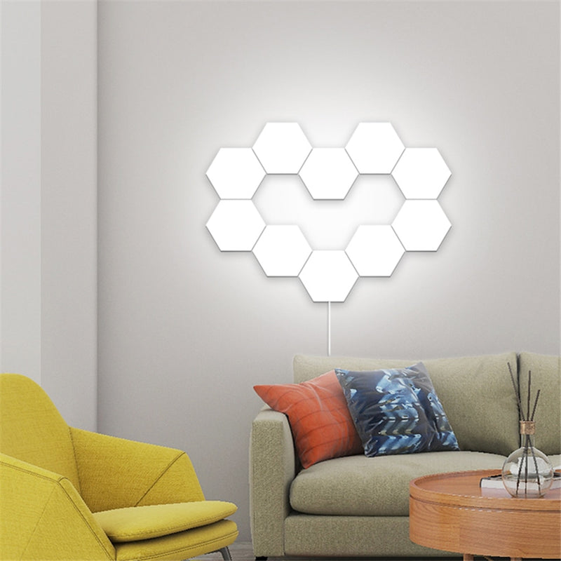 Moderne LED-Wandleuchte Loft Honeycomb Modular Assembly Touch Wall Lights Quantum Lamp Magnetic Interior DIY Dekoration Lighting