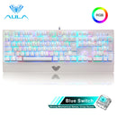 AULA RGB Gaming Mechanical Keyboard Blue Black Switch Wired Backlit Keyboard 104 Keys Anti-ghosting for Laptop Desktop PC Gamer