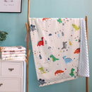 2 layers Dotty Cartoon Animals Coral Fleece Thermal Baby Blanket,Kids Rug for all Seasons , Newborn Traveling Stroller Blanket