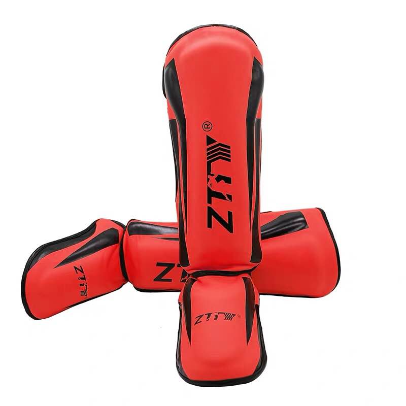 ZTTY, espinilleras de boxeo más gruesas, mallas de protección de cuero PU, equipo de artes marciales, Muay Thai, pierna, Taekwondo, protectores de tobillo