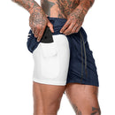 2022 NEUE Herren Laufshorts Herren 2 in 1 Sportshorts Herren Doppeldeck Schnelltrocknend Sport Herren Shorts Jogging Gym Shorts Herren