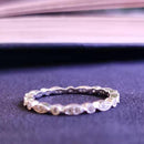 GEM'S BALLET 0,008 Karat Moissanite Ring EF Farbe Eternity Band 925 Sterling Silber Ehering für Damen Edlen Schmuck