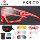 X-TIGER Photochrome Fahrradbrille 5 Linsen UV400 Mountainbike Brille Herren Outdoor Sport Fahrradbrille mit Myopie Rahmen