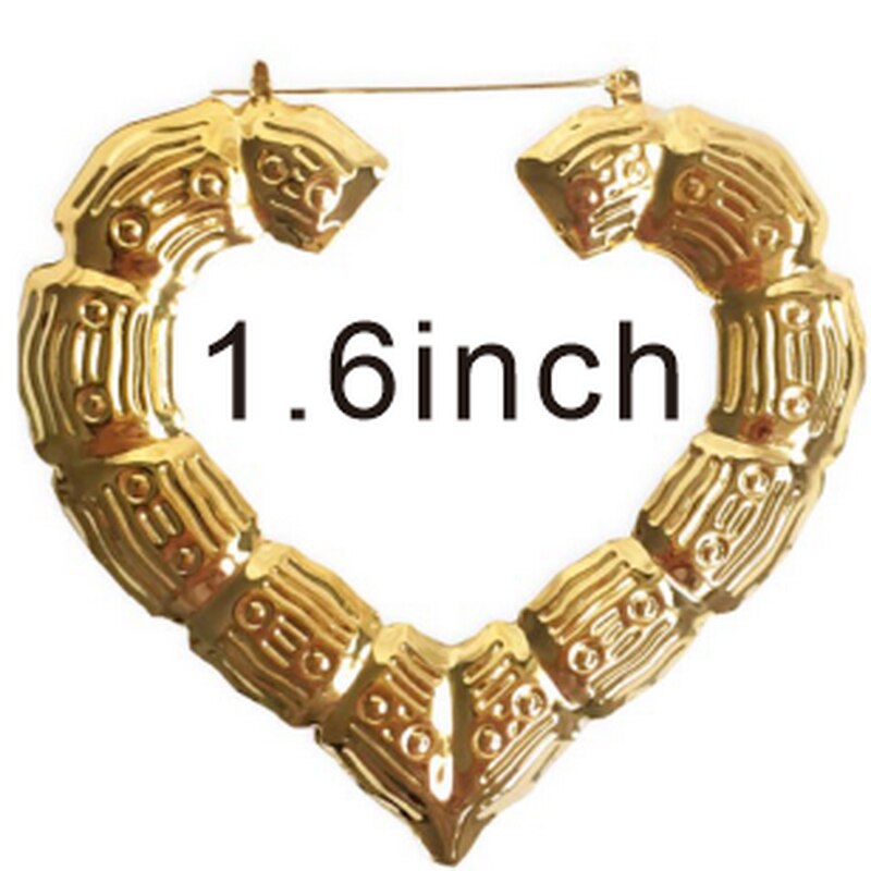Customizable Customize name heart Bamboo Hoop Earrings For Women Jewelry  Statement custom plate Earrings Accessories Hot Sale