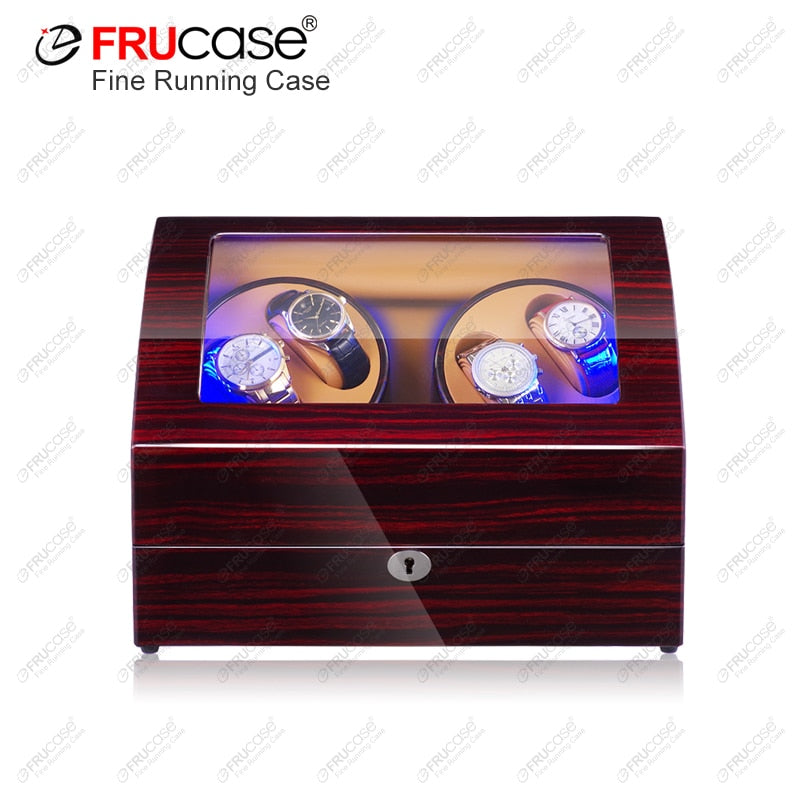 FRUCASE Watch Winder for Automatic Watches New Version 4+6 Wooden Watch Box Watches Storage Collector