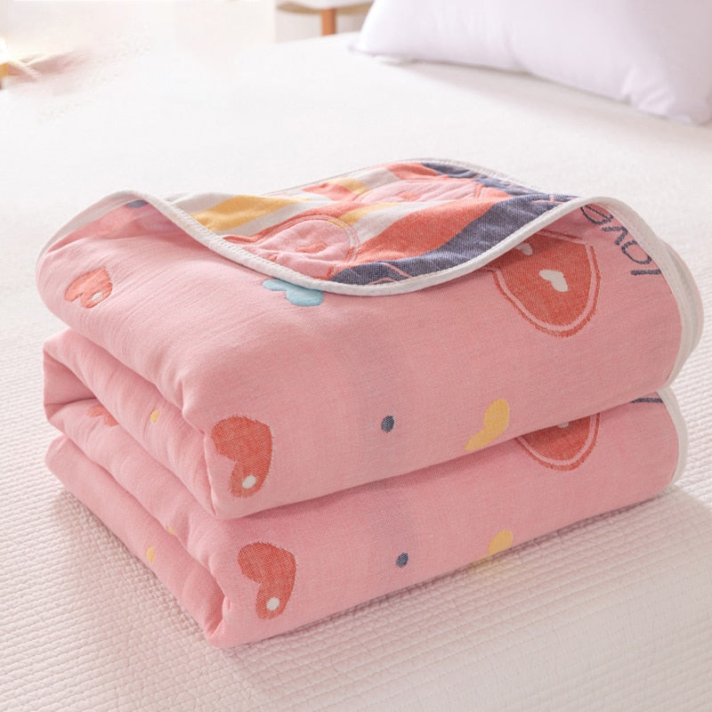 New 6 Layer 100% Cotton Gauze Baby Blankets Baby Muslin Swaddle for Newborn Soft Breathable Small Quilt Knee Blanket Bath Towel