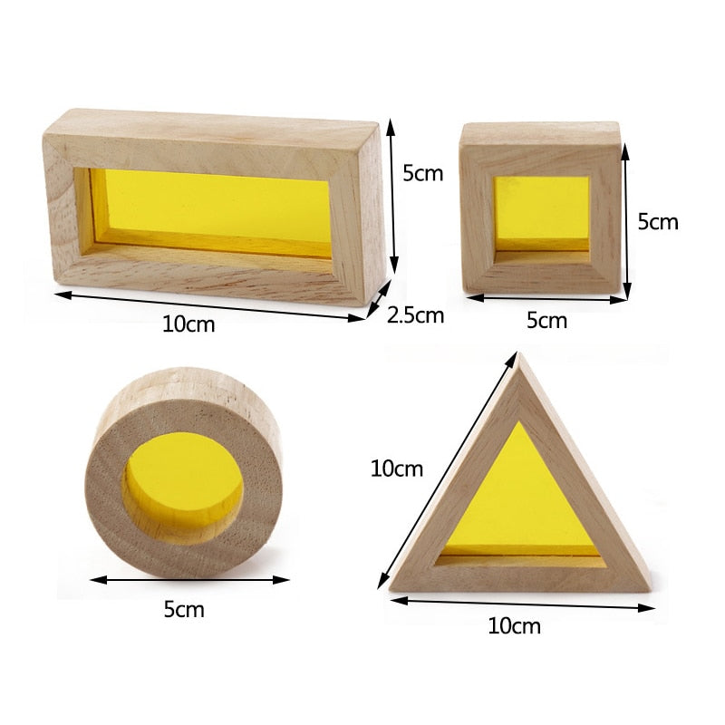 Juguetes de madera Montessori para niños, bloques de arcoíris sensoriales, bloques de construcción acrílicos apilables de madera de caucho sólido, juguetes educativos creativos