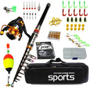 1,8-3,6 m Carbon-Teleskop-Angelruten-Combo-Spinnrolle Angelset Short Travel Stick Karpfen Bass Hecht Feederrute Komplettset