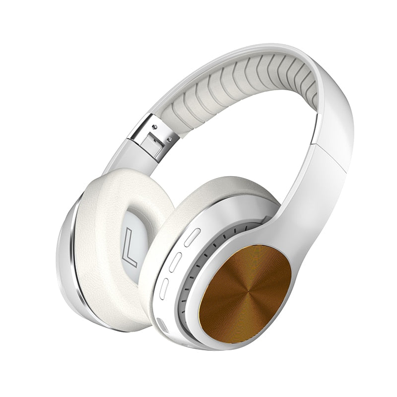 Auriculares inalámbricos de alta fidelidad, auriculares plegables con Bluetooth, compatible con tarjeta TF/Radio FM, auriculares estéreo con micrófono, graves profundos