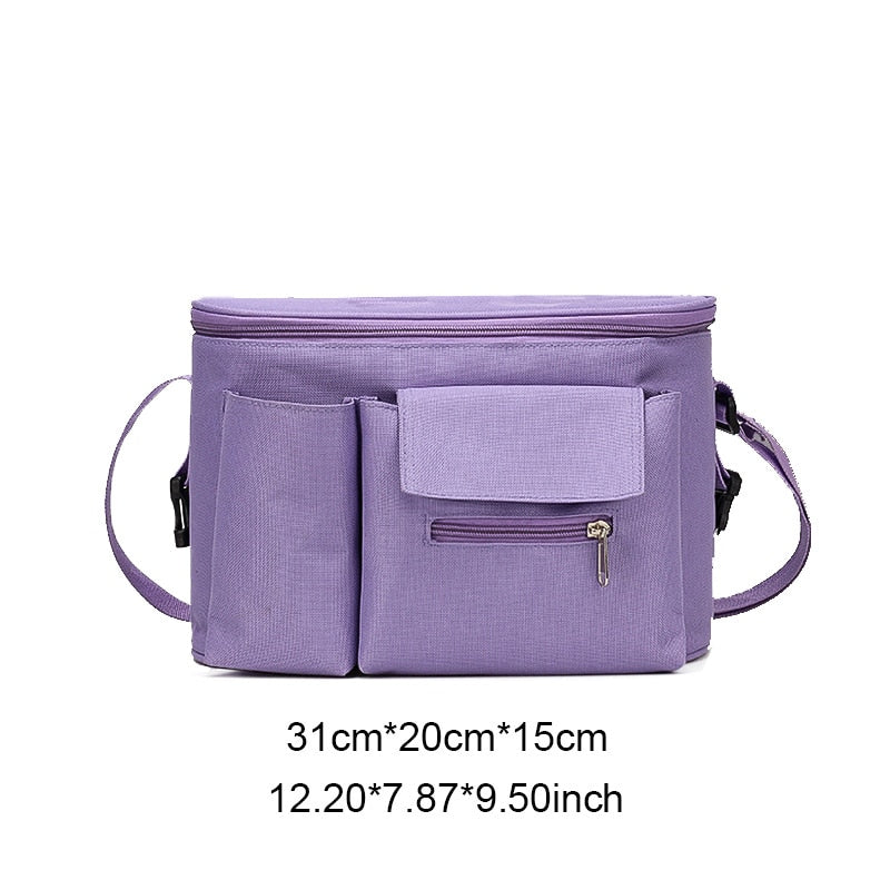 Bolsa de cochecito de bebé, bolsa de pañales impermeable, bolsas de pañales colgantes de viaje para mamá, cochecito, carro, botella, mochila