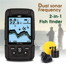 LUCKY FF718LiD Echt wasserdichter Fischfinder 200KHz/83KHz Doppelte Sonarfrequenz 100M Erkennungstiefe Alarmdetektor