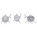 TOPGRILLZ, colgante de tiburón de tamaño pequeño, colgante de Zirconia cúbica con diamantes, collar de Hip Hop para hombres y mujeres, joyería de regalo de moda