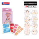 (Packung mit 10 Blatt) Kindmax Healthcare Spiral Cross Kinesiology Tape Physiotherapie Cross Tape zur Schmerzlinderung