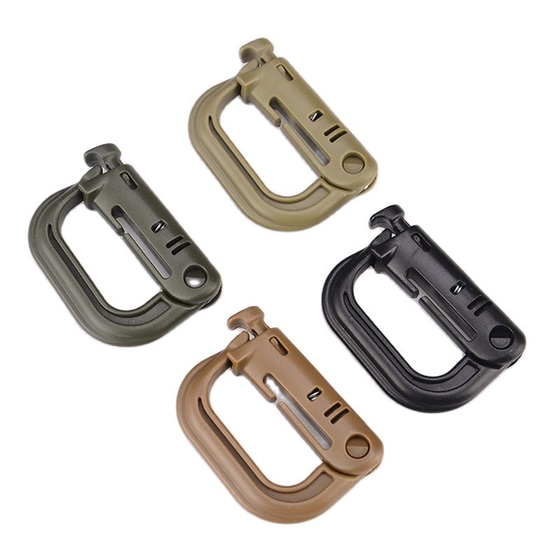 5PCS Grimloc Molle Carabiner D Locking Ring  Plastic Clip Snap Type Ring Buckle Carabiner Keychain ITW fastener Bag buckle