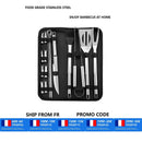 Edelstahl BBQ Tools Set Pfannenwender Gabel Zange Messer Bürste Spieße Barbecue Grill Utensil Camping Outdoor Cooking Tool Set