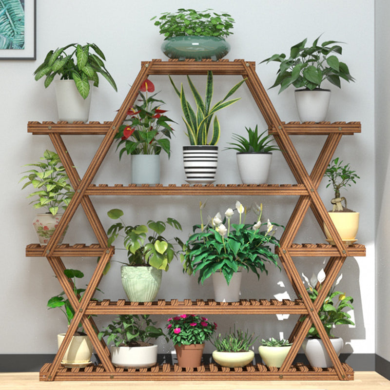 Soporte Triangular grande para plantas de madera, soporte para maceta de 6 niveles para interiores, estante de exhibición de esquina, estantes organizadores