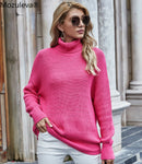 Mozuleva 2022 Herbst Winter Pullover Grundlegender warmer Pullover für Frauen weich gestrickt solide koreanische Rollkragenpullover Mode Pullover Tops