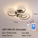 NEO Gleam Moderne LED-Deckenleuchten Lampe New RC Dimmable APP Circle Rings Designer für Wohnzimmer Schlafzimmer Deckenleuchten