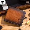 BULLCAPTAIN RFID-blockierende Herren-Ledergeldbörse Bifold Slim Wallet Multi-Card-Kartenhalter ID Wallet QB 05
