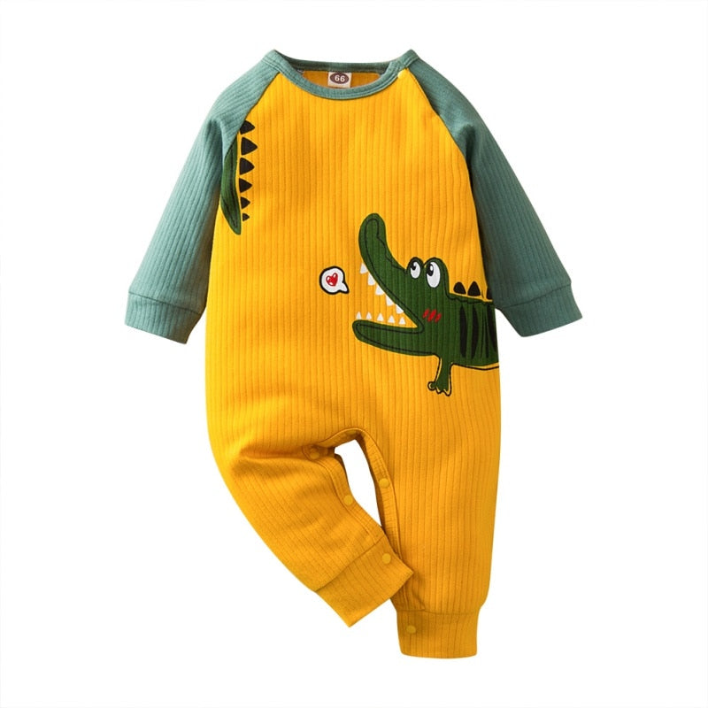 Otoño Kintted ropa de bebé de manga larga de algodón infantis ropa de bebé mameluco traje de dibujos animados ropa bebe recién nacido niño niña ropa