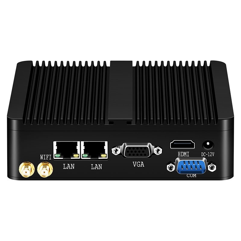 XCY Fanless Mini PC Intel Celeron J1900 Quad Cores Dual Ethernet RS232 Windows Linux HDMI VGA 4xUSB WiFi Industrial Computers