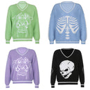 Weekeep Y2k ropa de calle con estampado elegante suéter de gran tamaño mujer Casual Otoño Invierno jersey de punto moda suelta jerseys de punto