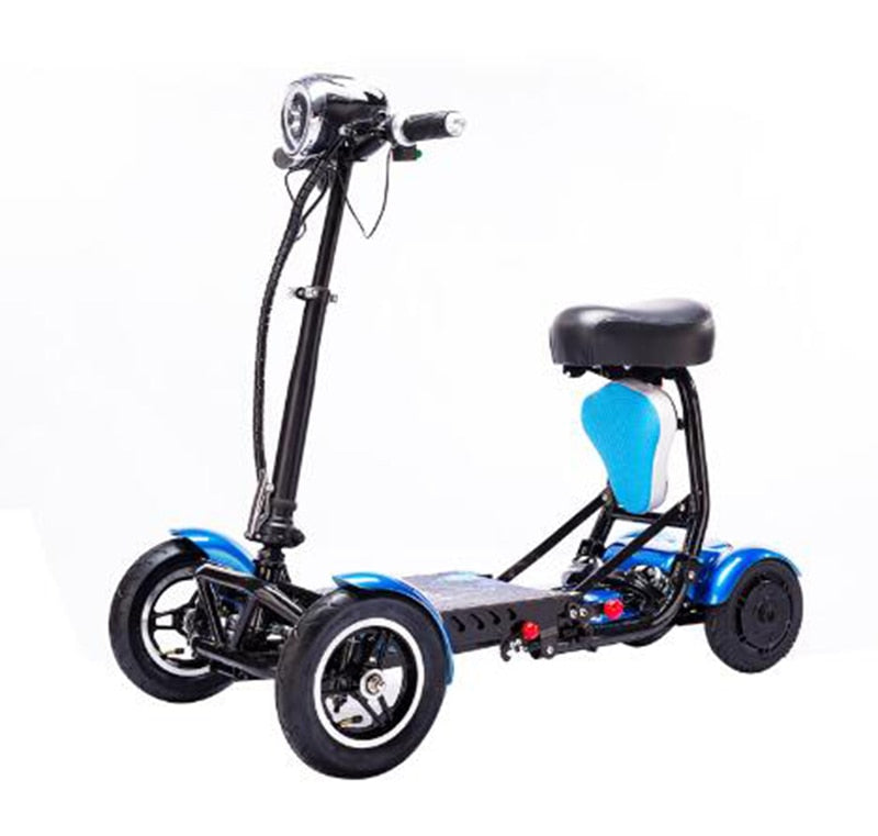 Venta al por mayor, mejora el transformador de viaje perfecto, scooter de movilidad plegable de 4 ruedas, nuevo mini scooter eléctrico plegable portátil para adultos