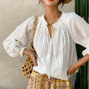 Jastie 2022 Frühling Sommer Bluse Shirts Frauen Langarm Boho Weiß Lose Blusen Shirt Damenbekleidung Strand Tops Blusas