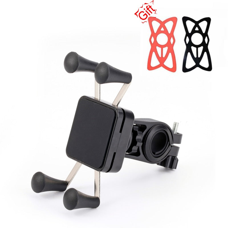 Univerola Bike Phone Mount para motocicleta y manillar de bicicleta X-Clip Stand Soporte de montaje GPS, ajustable, apto para iPhone 11/11 Pro