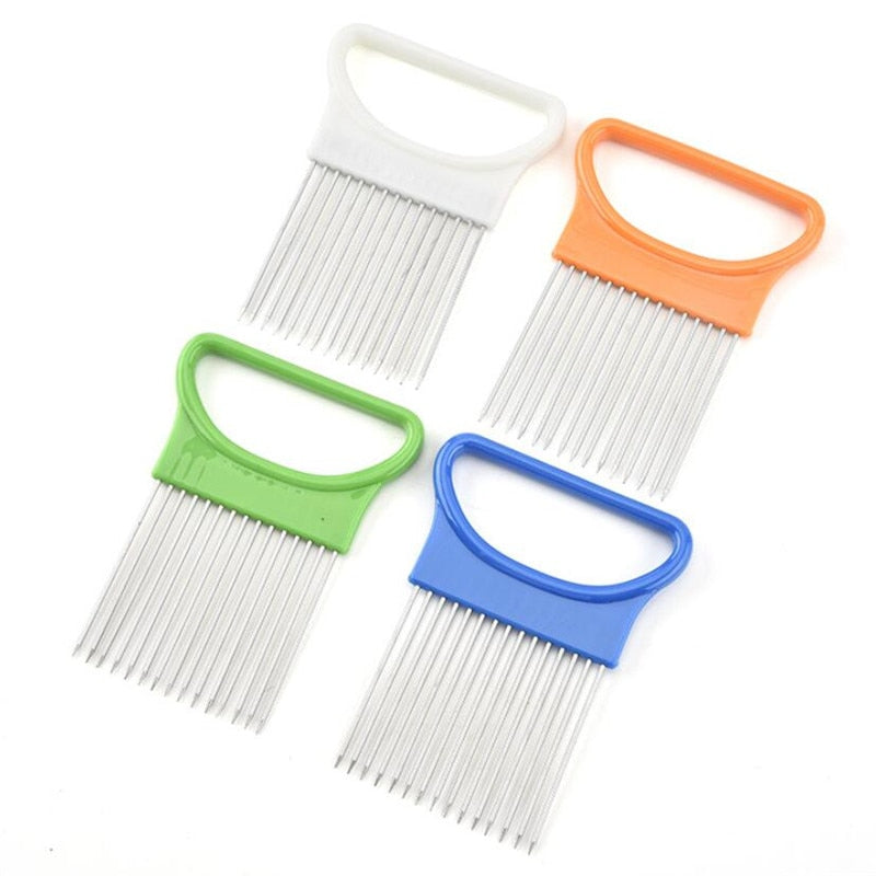 Multi-purpose Onion Cutter Stainless Steel Plastic Vegetable Slicer Tomato Cutter Metal Meat Needle Kitchen Accessories Gadgets